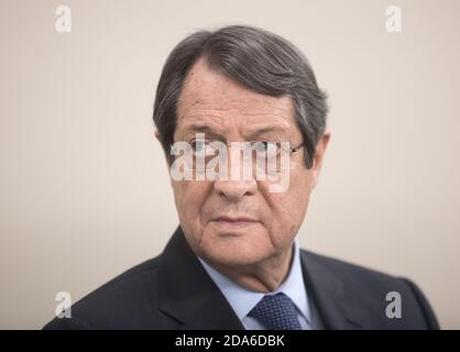 ST. JULIANS - MALTA, 30. März 2017: Präsident der Republik Zypern Nicos Anastasiades während des Kongresses der Europäischen Volkspartei (EVP) in Malta Stockfoto