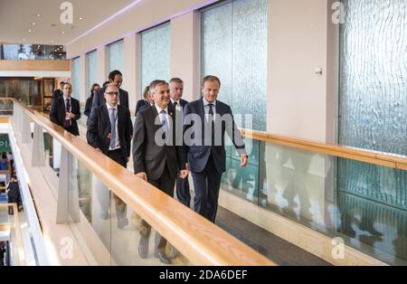 ST. JULIAN'S - MALTA, 30. März 2017: Kongress der Europäischen Volkspartei (EVP) in Malta. Arbeitsmomente des EVP-Kongresses. Stockfoto