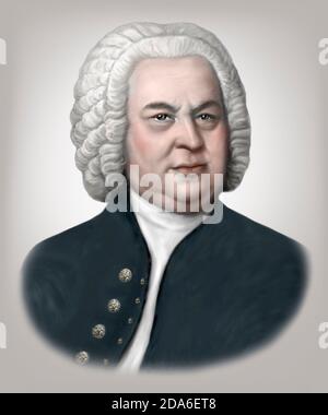 Johann Sebastian Bach 1685-1750 deutscher Komponist Stockfoto