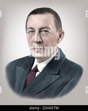 Sergei Rachmaninow 1873-1943 Russischer Komponist Pianist Stockfoto