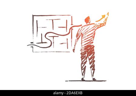 Vektor handgezeichnete Geschäftskonzept Skizze. Stock Vektor