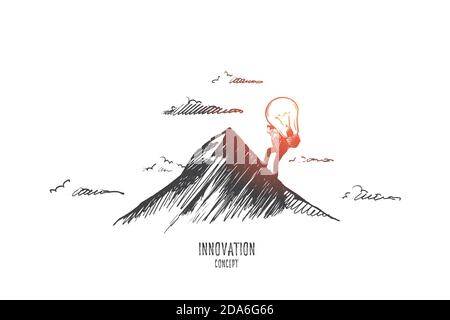 Innovationskonzept. Von Hand gezeichneter isolierter Vektor. Stock Vektor