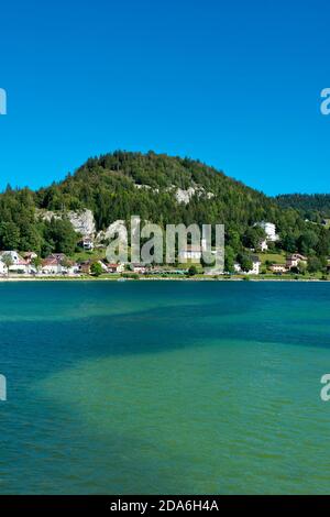 Schweiz, Waadt, Waadt, Vallée de Joux, Parc Jura vaudois, Lac de Joux, Dorf, Stadt, Dorf, Stadt, Le Pont Stockfoto