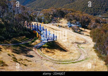 Thredbo Mountain Biking in Australien Stockfoto