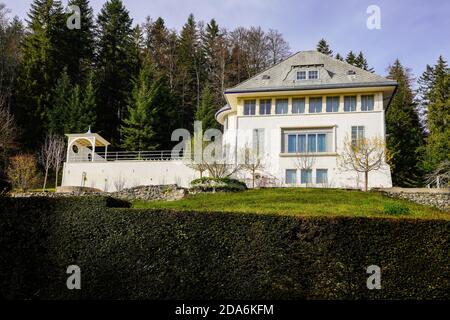 La Maison Blanche, Villa des schweizerisch-französischen Architekten Le Corbusier, La Chaux-de-Fonds; Kanton Neuchâtel, Schweiz. Stockfoto