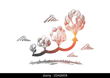 Startkonzept. Von Hand gezeichneter isolierter Vektor Stock Vektor