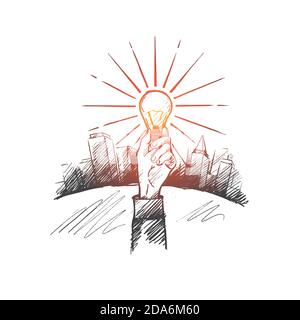 Das beste Idee Konzept. Von Hand gezeichneter isolierter Vektor Stock Vektor