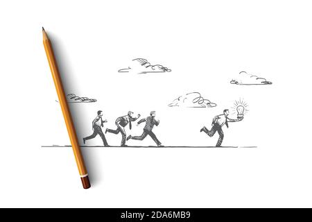 Das beste Idee Konzept. Von Hand gezeichneter isolierter Vektor Stock Vektor