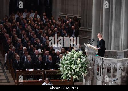 WASHINGTON D.C., USA - 01. September 2018: Senator McCains Tochter Meghan Marguerite McCain sprach am 1. September 2018 beim Gedenkgottesdienst von US-Senator John McCain in der National Cathedral in Washington, USA Stockfoto