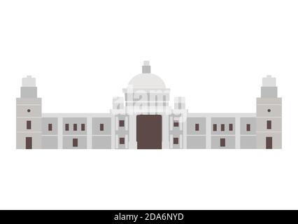 Flaches Victoria Memorial in Kalkutta. Symbol von Indien. Vektorgrafik isoliert auf weißem Hintergrund Stock Vektor