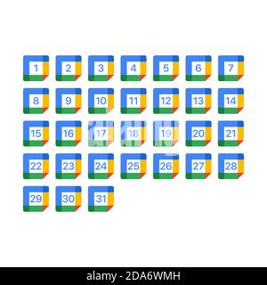 Kalender Alle Tage Variation Konzept Logo. Vektorgrafik Stock Vektor