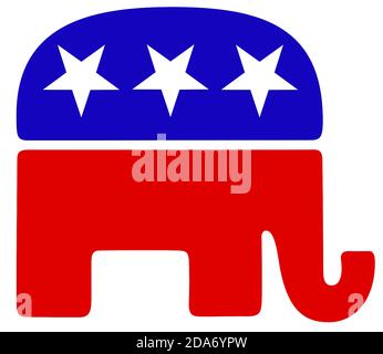 Logo der Republikanischen Partei der Vereinigten Staaten von Amerika. Stockfoto