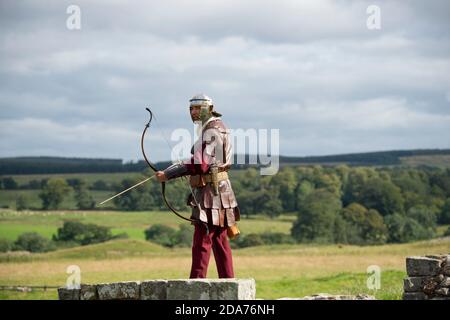 Hadrian Wall Live! -Die großen römischen Soldaten-Veranstaltung.  Birdoswald, Cumbria, 5. September 2015. Stockfoto