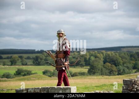 Hadrian Wall Live! -Die großen römischen Soldaten-Veranstaltung.  Birdoswald, Cumbria, 5. September 2015. Stockfoto