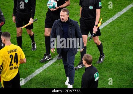 Dortmund, Deutschland. 07. Nov, 2020. Final Jubilation Coach Hans-Dieter 'Hansi' STREIFEN (M) Fußball 1. Bundesliga, 7. Spieltag, Borussia Dortmund (DO) - FC Bayern München (M) 2:3, am 07.11.2020 in Dortmund. Quelle: dpa/Alamy Live News Stockfoto