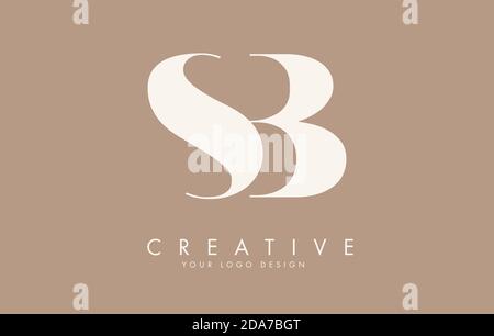 SB S B Logo Design mit kombinierten Buchstaben und Herbst vibes Farben. Stock Vektor