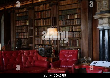 27. August 2017 - Hatfield, UK: Bibliothek im Hatfield House England Stockfoto