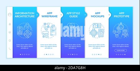UI und UX Design Schritte Onboarding Vektor Vorlage Stock Vektor