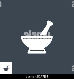 Symbol für Mörtel- und pfahlbezogene Vektorgyphe. Stock Vektor