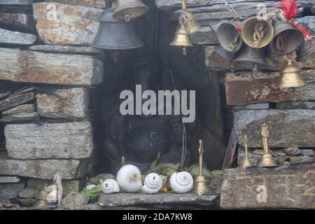 Hindu Gott Ganesha Tempel in Uttarakhand Indien. Ganesha, auch Ganesh geschrieben, auch Ganapati genannt, Elefantenkopf Hindu gott der Anfänge. Hochwertige Fotos Stockfoto