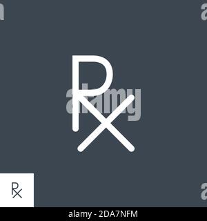 Symbol für verschreibungspflichtige Vektorgyphe. Stock Vektor
