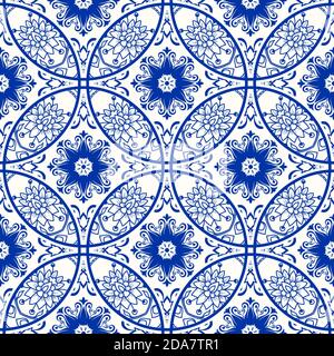 Nahtloses Retro-Blumenmuster aus den 50er und 60er Jahren Nahtloser abstrakter Vintage-Hintergrund im Sixties-Stil. Art déco. Vektorabbildung Stock Vektor
