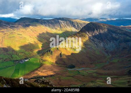 Fleetwith Pike, ein Berg über Buttermere im Lake District National Park, Cumbria, Großbritannien Stockfoto