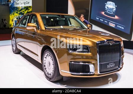 AURUS Senat gepanzerte Limousine auf dem 89. Genfer Autosalon. Genf, Schweiz - 6. März 2019. Stockfoto