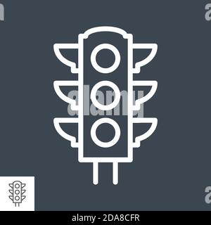 Ampelsymbol für dünne Linien Stock Vektor