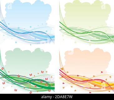 Vier Jahreszeiten abstrakte Hintergründe. Stock Vektor