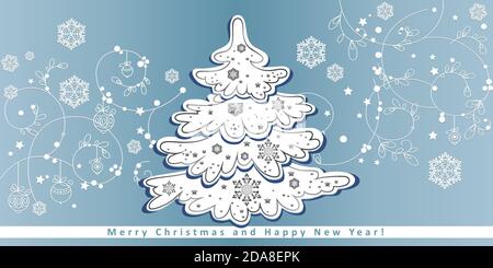 Grußkarte mit Neujahr und weihnachten Stock Vektor