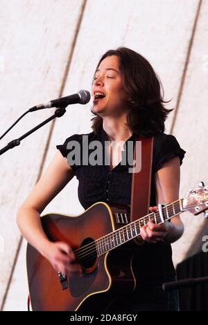 Die Volksmusikerin (und Dichterin) Kate Fagan beim Brampton Folk Festival, 2007 Stockfoto