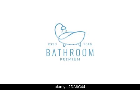Minimalistische Linie Badezimmer moderne Logo Vektor Symbol Illustration Design Stock Vektor