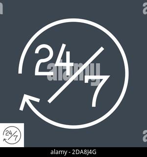 Stetige Dienste 24/7 Stock Vektor