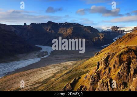Vulkanische alpine Landschaft im Skaftafell Naturpark, Island, Europa Stockfoto