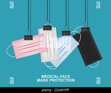 Medizinischer Gesichtsmaskenschutz. Abbildung Stockfoto