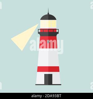 Suchscheinwerfer Leuchtturm Türme für die Seefahrt von Schiffen Symbol. Abbildung Stockfoto