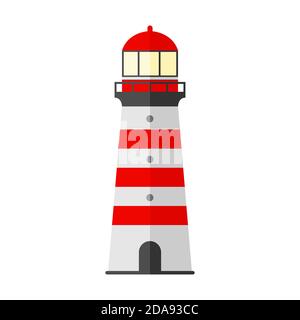 Suchscheinwerfer Leuchtturm Türme für die Seefahrt von Schiffen Symbol. Abbildung Stockfoto