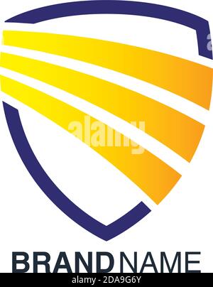 Markenemblem im Schildvektor-Illustration-Design Stock Vektor