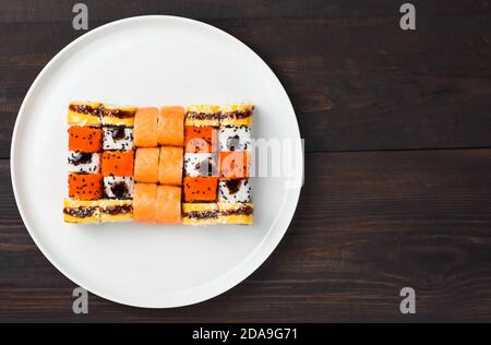 Sushi-Set aus nächster Nähe Stockfoto