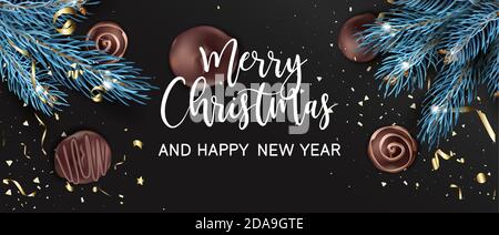 Frohe weihnachten und ein glückliches neues Jahr Webseitenbanner Stock Vektor