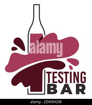 Weinprobe und Degustation Bar, Emblem oder Logo Stock Vektor
