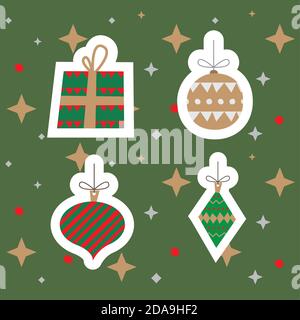 Bündel von vier fröhlichen weihnachten Symbole Vektor Illustration Design Stock Vektor