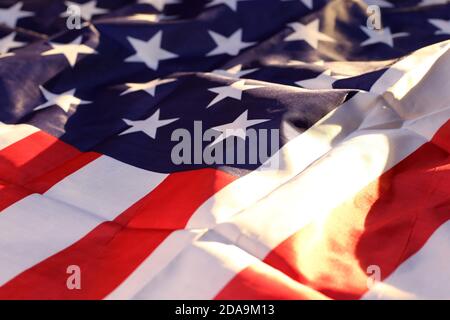 Nahaufnahme der Flagge der USA Stockfoto