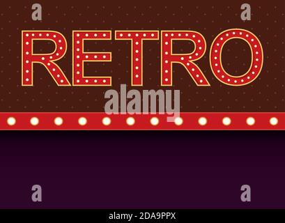 Retro Wort mit Lichtern Rahmen Vektor Illustration Design Stock Vektor