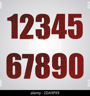 Satz mit Logo-Symbolen. Zahlen Symbole Silhouette. Linienstil Buchstaben, moderne Zahlen. Stock Vektor