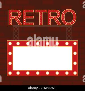 Retro Wort und Licht quadratische Figur Rahmen Vektor Illustration Design Stock Vektor