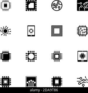 Elektronik-Symbol - auf beliebige Größe erweitern - auf beliebige Farbe ändern. Perfect Flat Vector enthält solche Symbole wie elektrische Technologie, digitale Technologie, Schaltung, b Stock Vektor