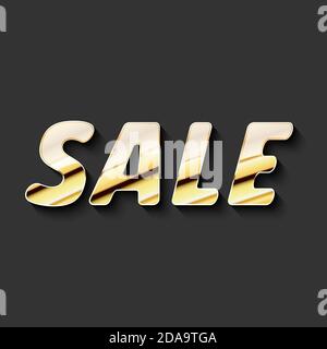 Sale, goldener Text auf schwarzem Rücken Stock Vektor