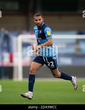 High Wycombe, Großbritannien. November 2020. Nick Freeman von Wycombe Wanderers während des Freundschaftsspiels 2020/21 spielte hinter verschlossenen Türen zwischen Wycombe Wanderers und AFC Bournemouth in Adams Park, High Wycombe, England am 10. November 2020. Foto von Andy Rowland. Kredit: Prime Media Images/Alamy Live Nachrichten Stockfoto